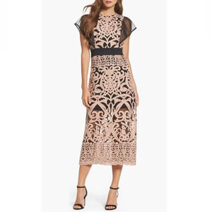 {Foxiedox} Rosabel embroidered midi sheath dress